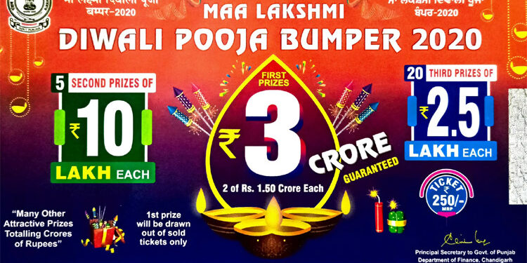 MAA LAKSHMI DIWALI POOJA BUMPER; AN OPPORTUNITY TO WIN 1ST PRIZE OF RS. 3 CRORE