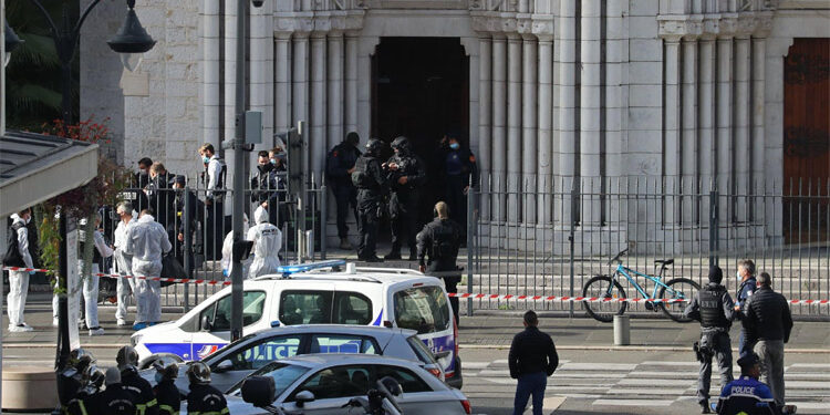 France Three killed in knife attack inside church