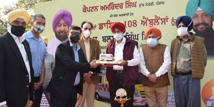 Health Minister Balbir Sidhu flagged off 24 BLS Ambulances