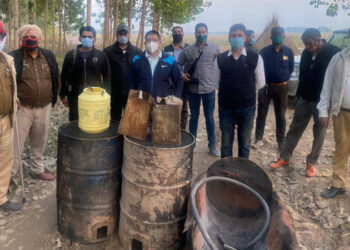 Excise Department recovers & destroys 1.30 lakh litres of Lahan in Khera Bet and New Rajapur villages of Ludhiana