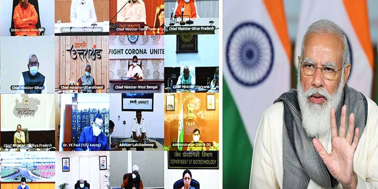 PM Modi chairs high level meeting with CMs to review status, preparedness of COVID-19 response & management