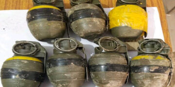 PUNJAB POLICE & BSF SHOOT AT INCOMING PAK DRONE NEAR GURDASPUR BORDER, 11 ARGES-84 HAND GRENADES DROPPED BY DRONE SEIZED