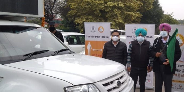 Balbir Sidhu flags off 4 LED Vans under Mission Fateh